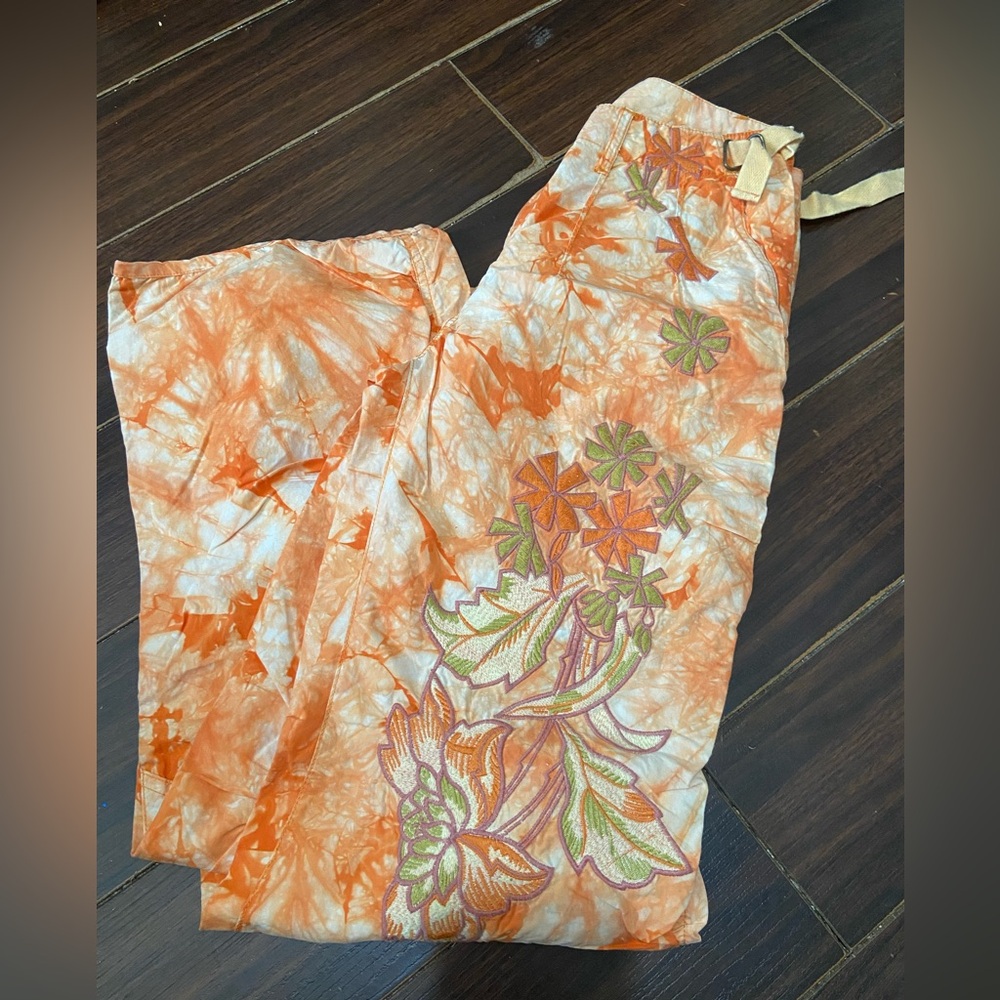 Wax & Co Orange Floral Print  Pant